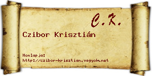 Czibor Krisztián névjegykártya
